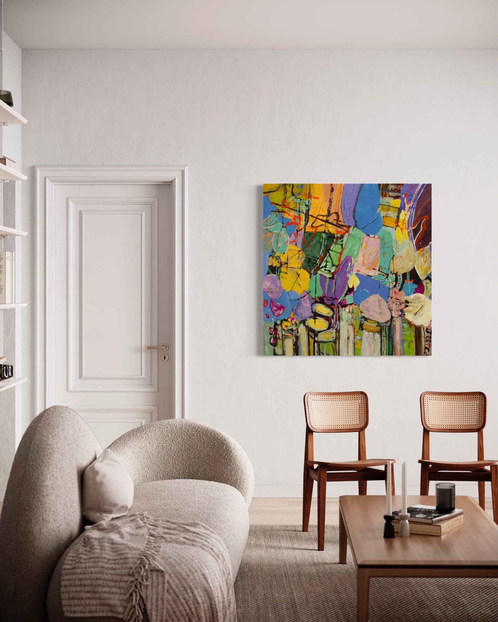 Christy Hopkins abstract painting view in a room