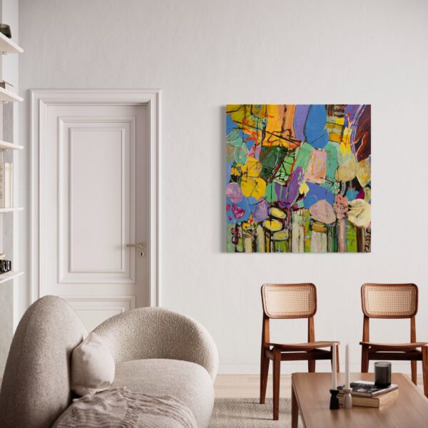 Christy Hopkins abstract painting view in a room