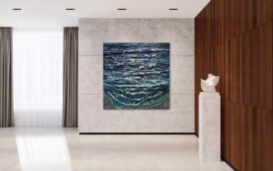 At Your Shore by Halen Mashian on display in a lobby