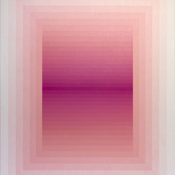Geometric magenta painting by Andy Harwood