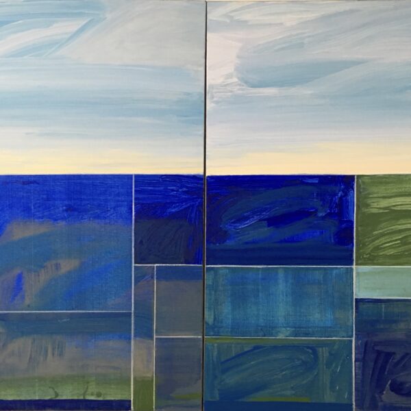 AH 9-20 diptych 36X48 A/C painting by David Kupferman