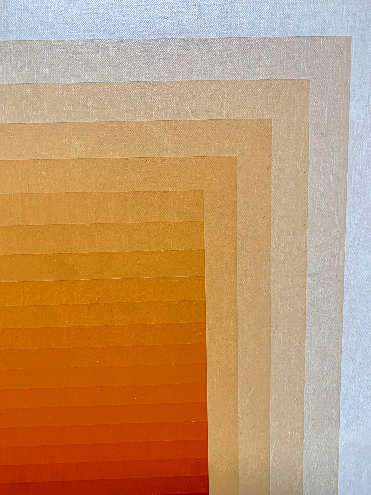 Detail shot of a modern geometric painting by Andy Harwood, 'Adjusted Light (Orange)'