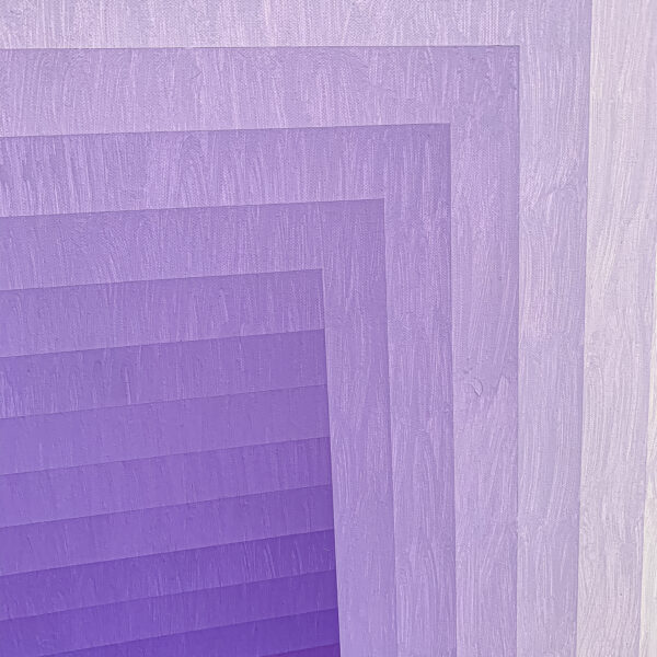 Detail shot of a modern geometric painting by Andy Harwood, 'Adjusted Light (Violet)'