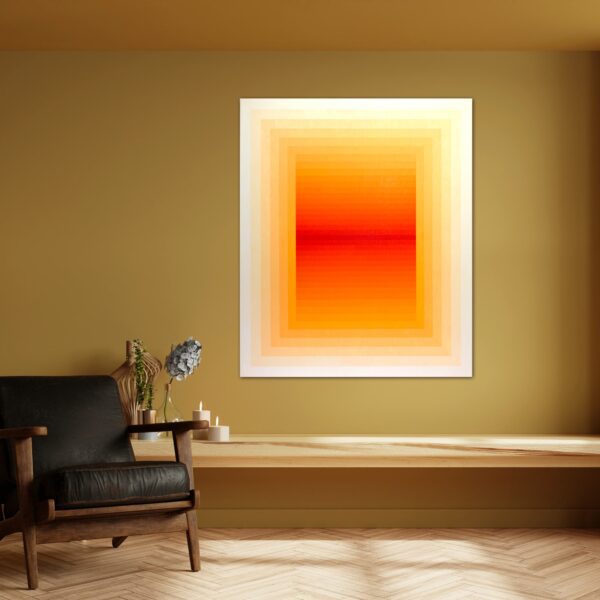 view in a room photograph of geometric contemporary painting by Andy Harwood