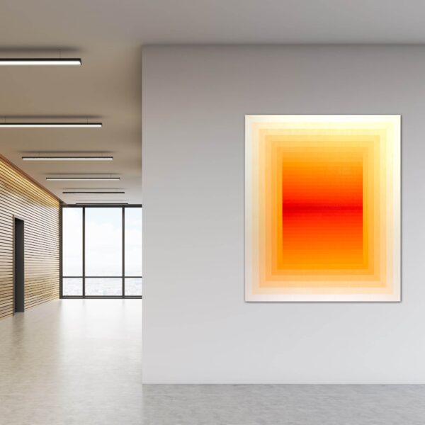 view in a room photograph of geometric contemporary painting by Andy Harwood