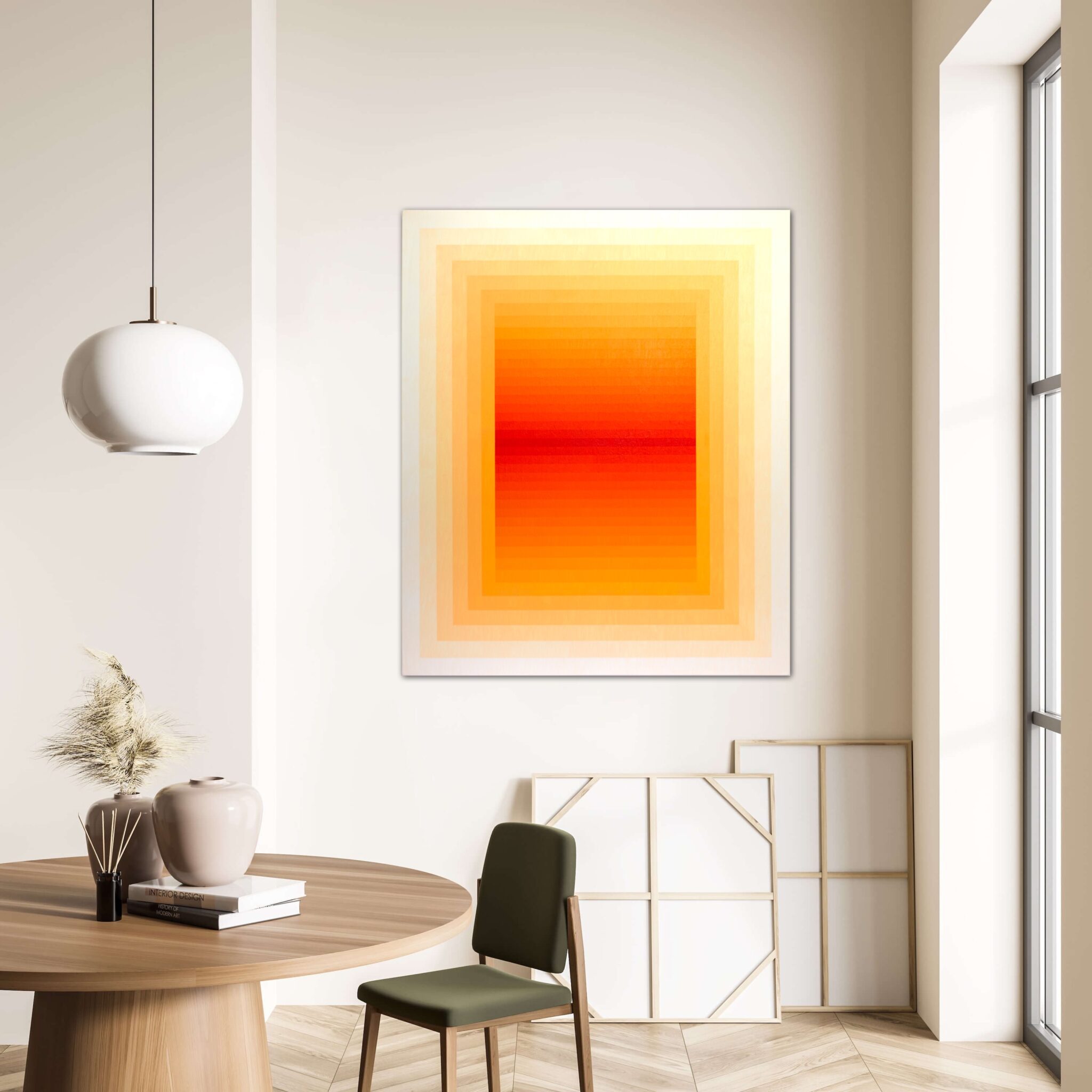 view in a room photograph of geometric contemporary painting by Andy Harwood