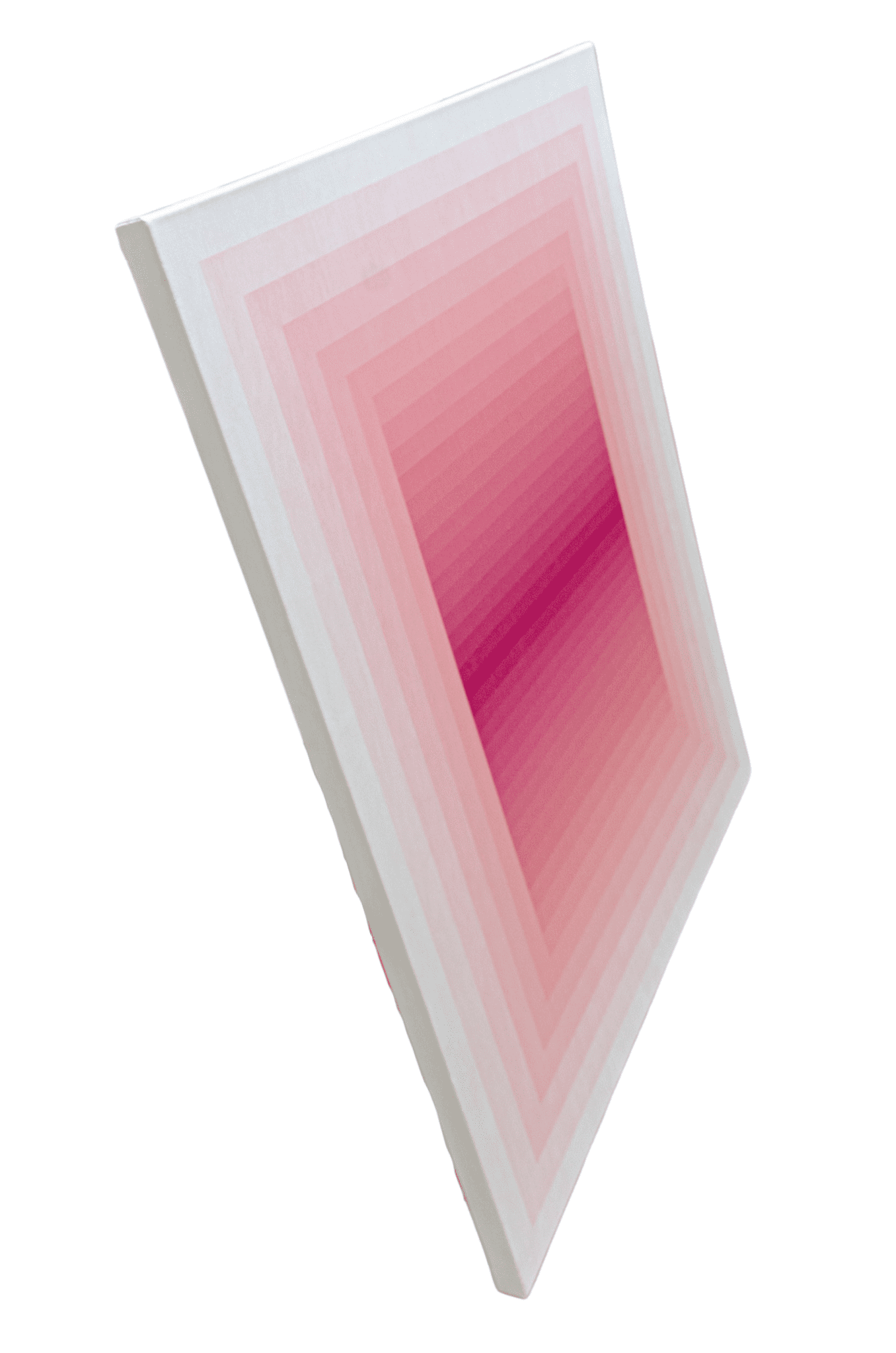 An image of the geometric painting, Adjusted Light (Magenta Light) by Andy Harwood Side View