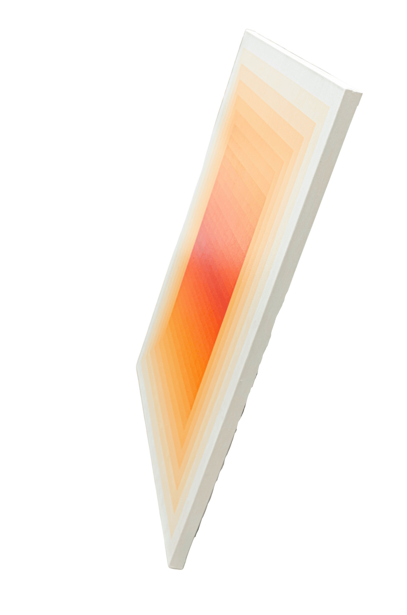 An image of the geometric painting, Adjusted Light (Orange Light) by Andy Harwood Side View