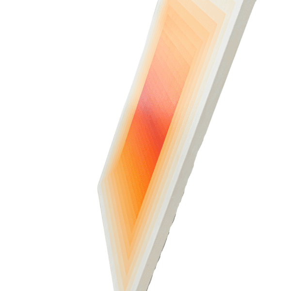 An image of the geometric painting, Adjusted Light (Orange Light) by Andy Harwood Side View