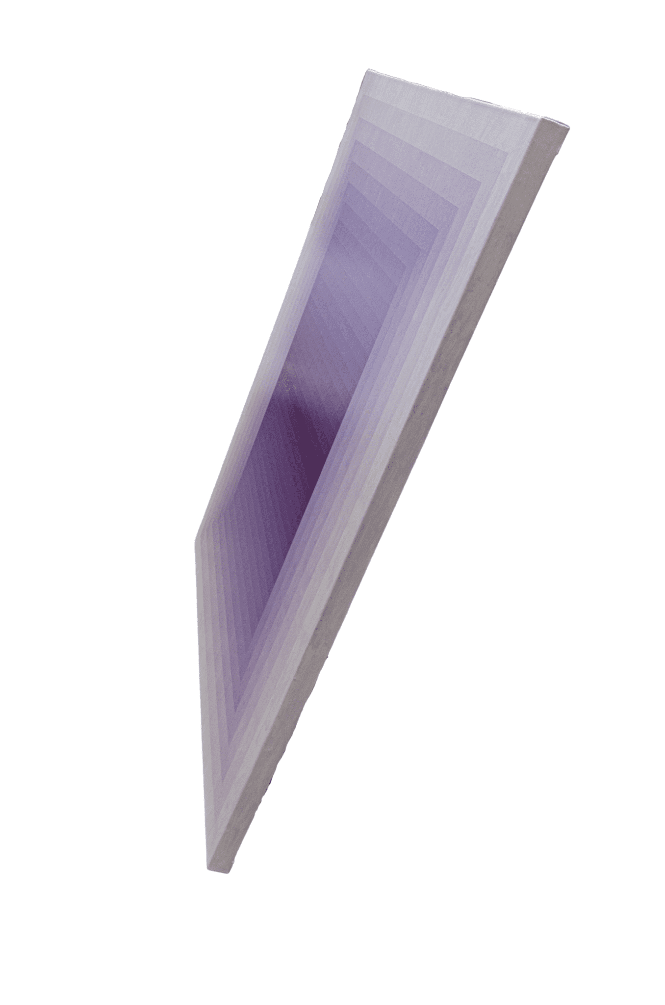 An image of the geometric painting, Adjusted Light (Violet Light) by Andy Harwood Side View