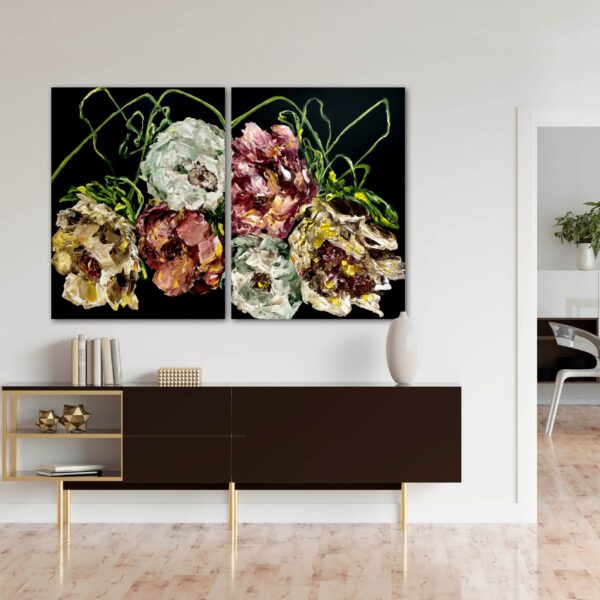 Ramona Stelzer Wildly Kissed diptych view in a room