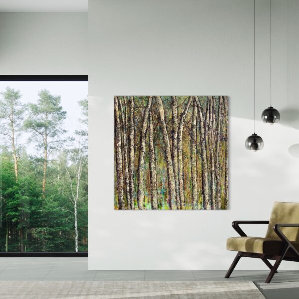 VIEW IN A ROOM OF SPRING GLORY 2 PAINTING BY HALEH MASHIAN