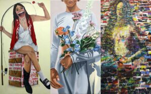 Three Painting Details from the Feminine Cadence Exhibition