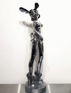 BUNNY GIRL stainless steel sculpture by Irina Daylene